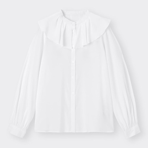 ケープカラーシャツ(長袖)-OFF WHITE