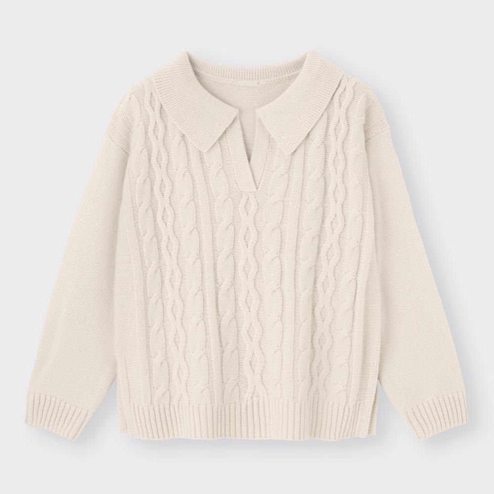 （GU）ケーブルスキッパーセーター(長袖)YG+ECのサムネイル