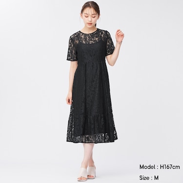 Gu公式 レースワンピース 半袖 Z E ファッション通販サイト