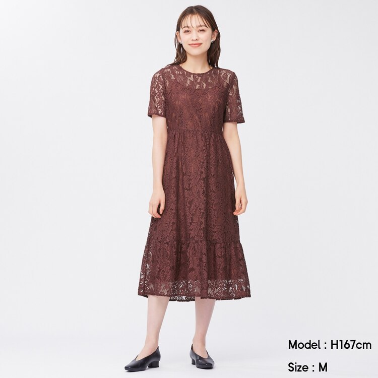 Gu公式 レースワンピース 半袖 Z E ファッション通販サイト