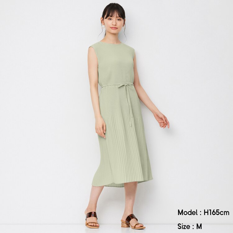 Gu公式 プリーツワンピース ノースリーブ Z X ファッション通販サイト