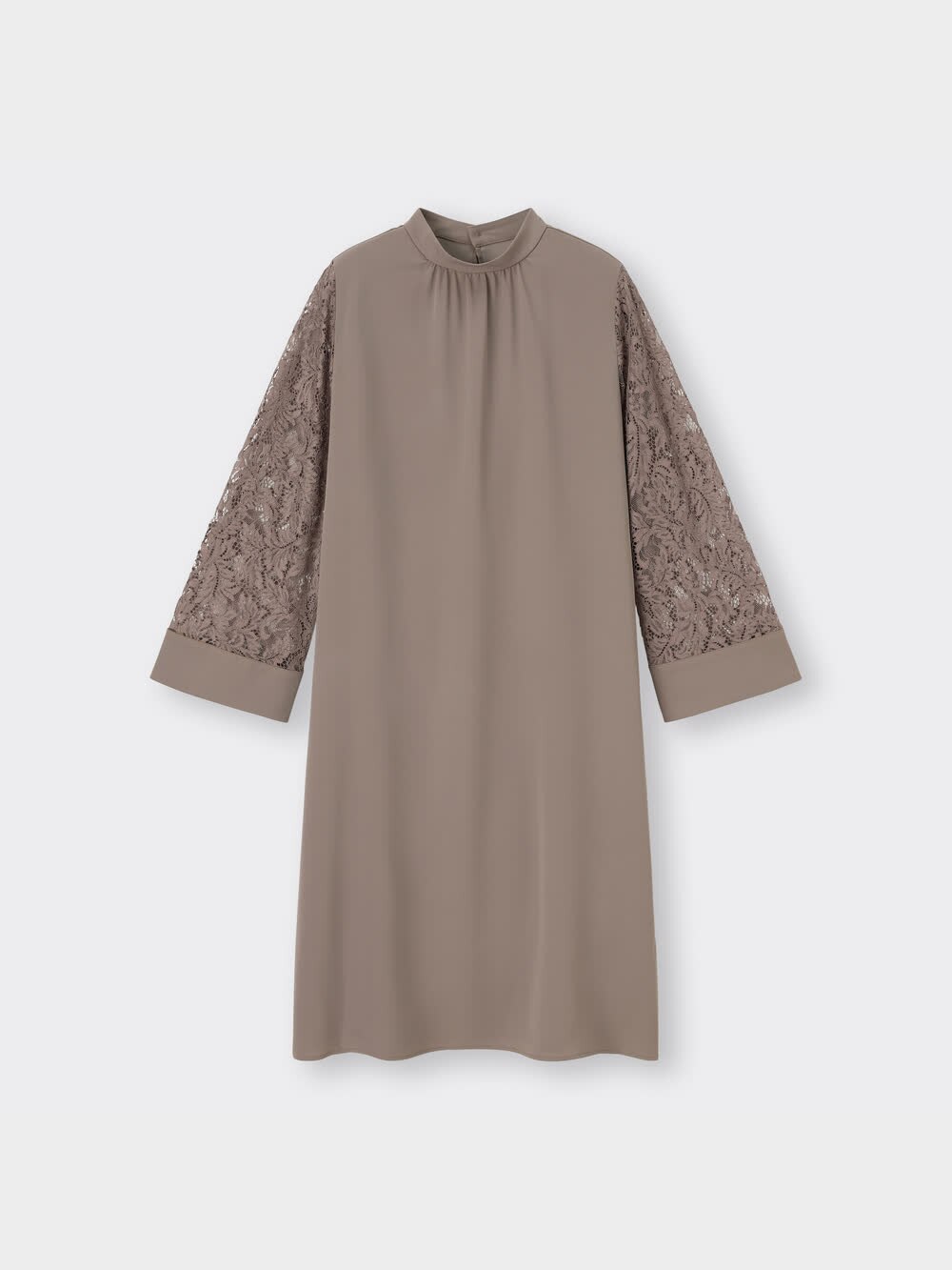 GU公式 | レーススリーブスタンドカラーワンピース(長袖)Z+X