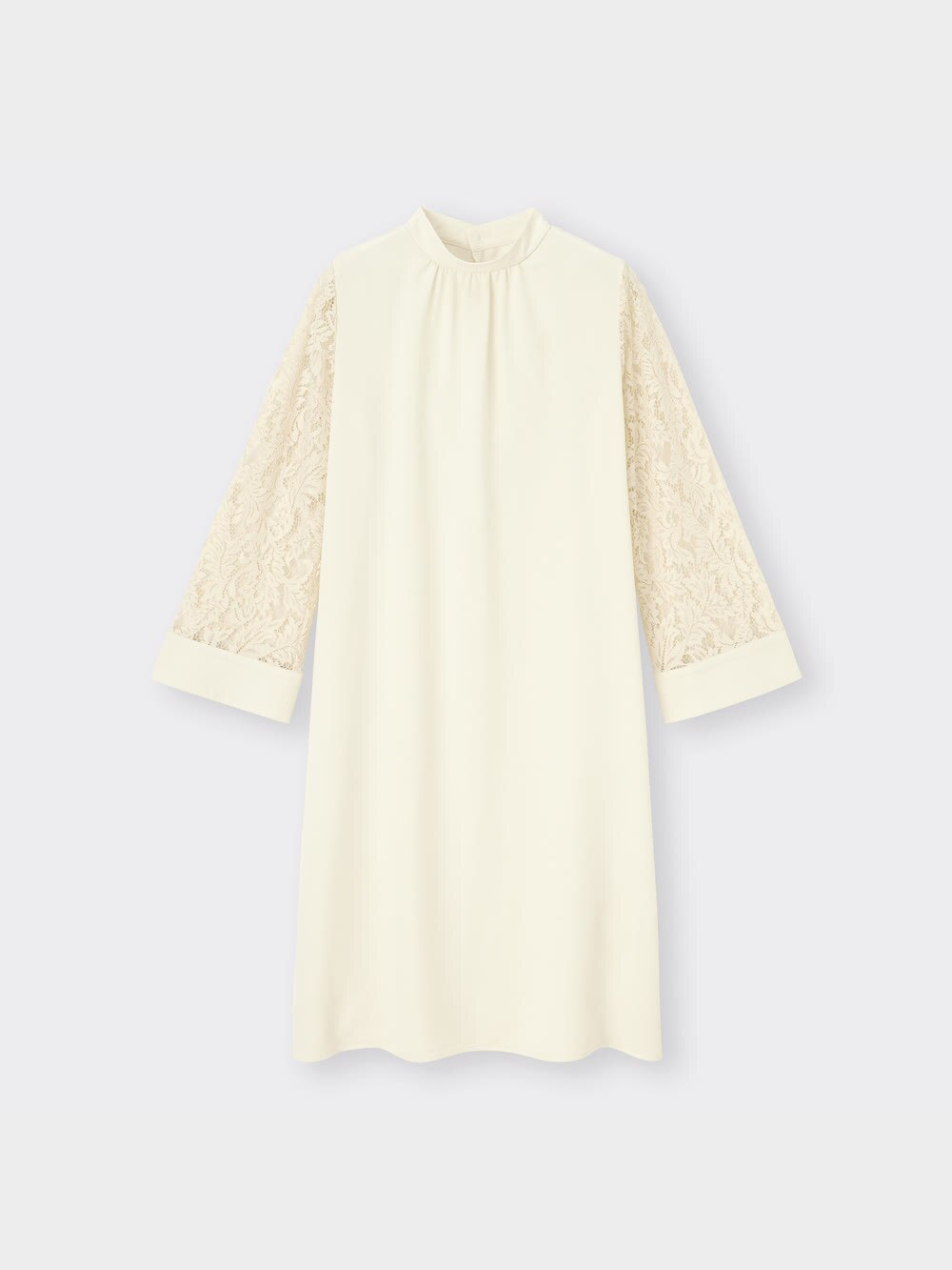 GU公式 | レーススリーブスタンドカラーワンピース(長袖)Z+X