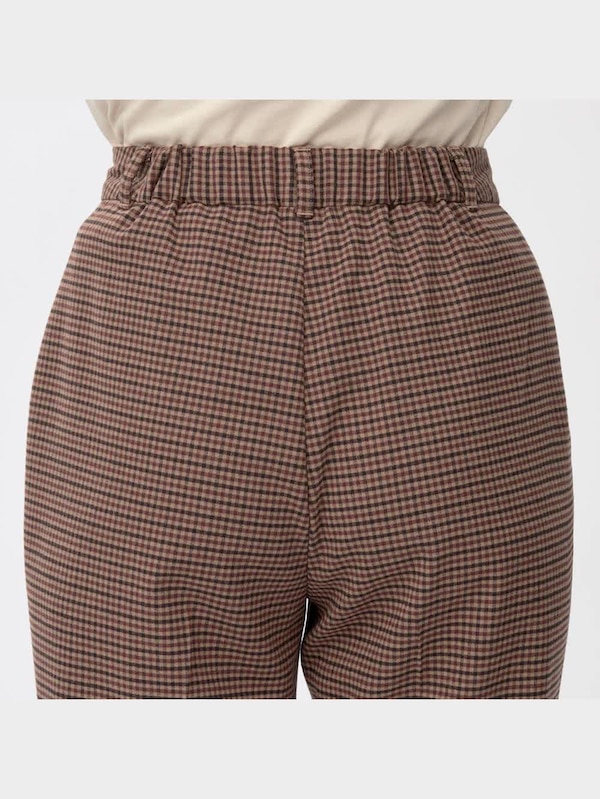 起毛タックテーパードパンツ(チェック)