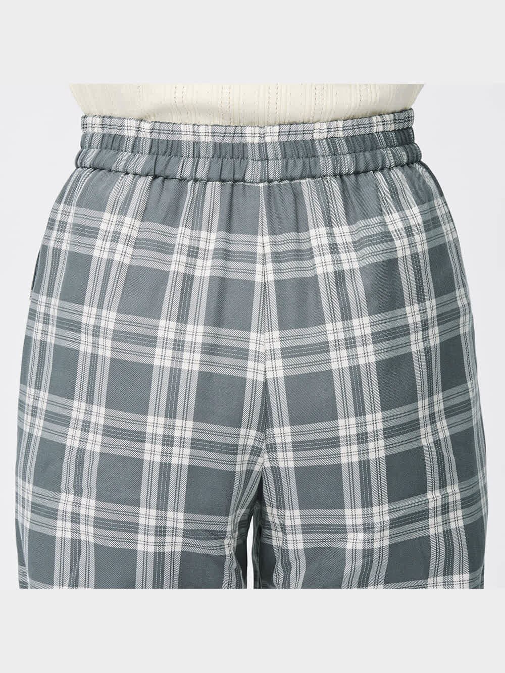 GU公式 | チェックイージーワイドパンツYG+EC