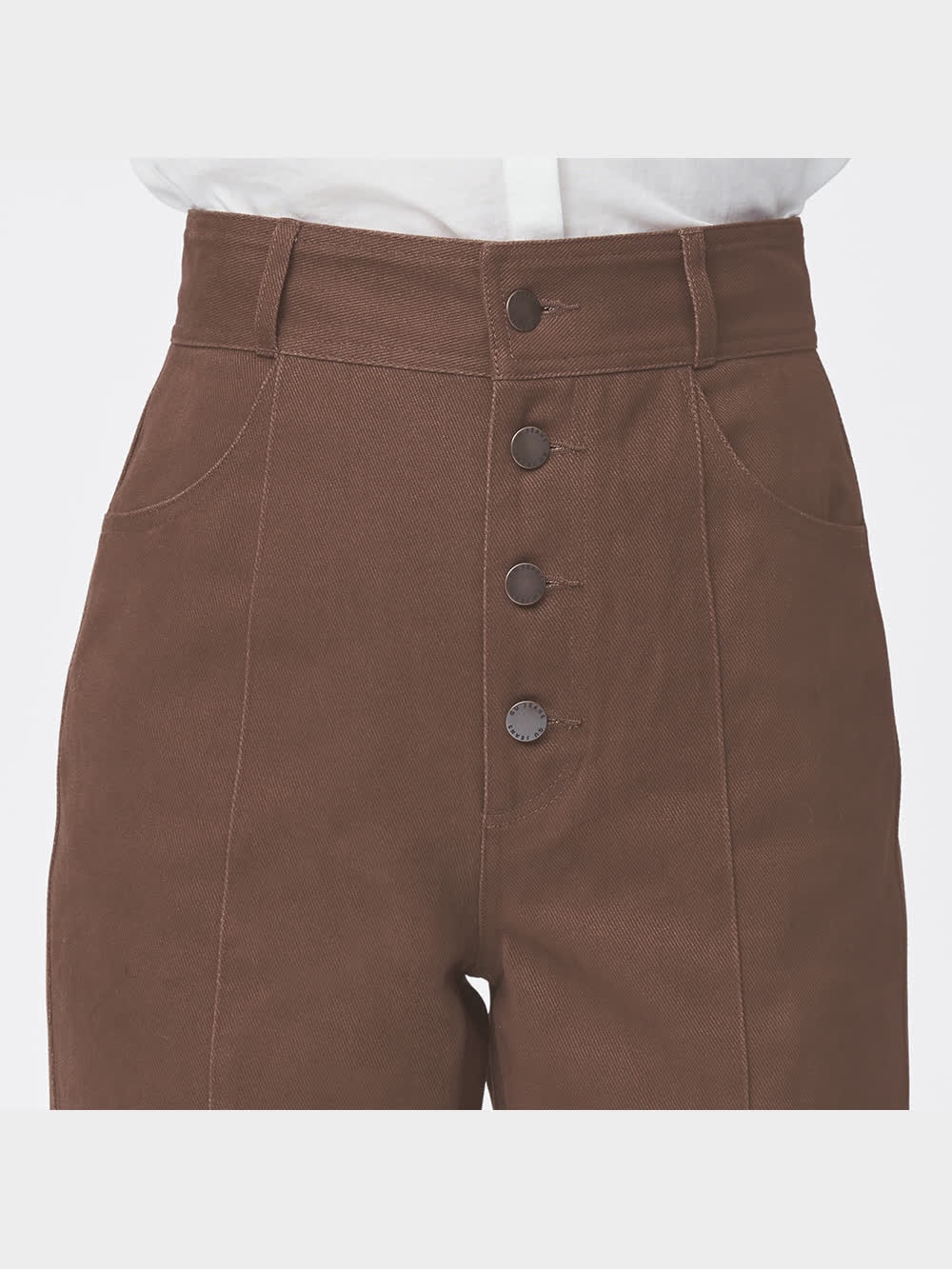 はる GU公式 | フロントボタンカラーストレートパンツQ