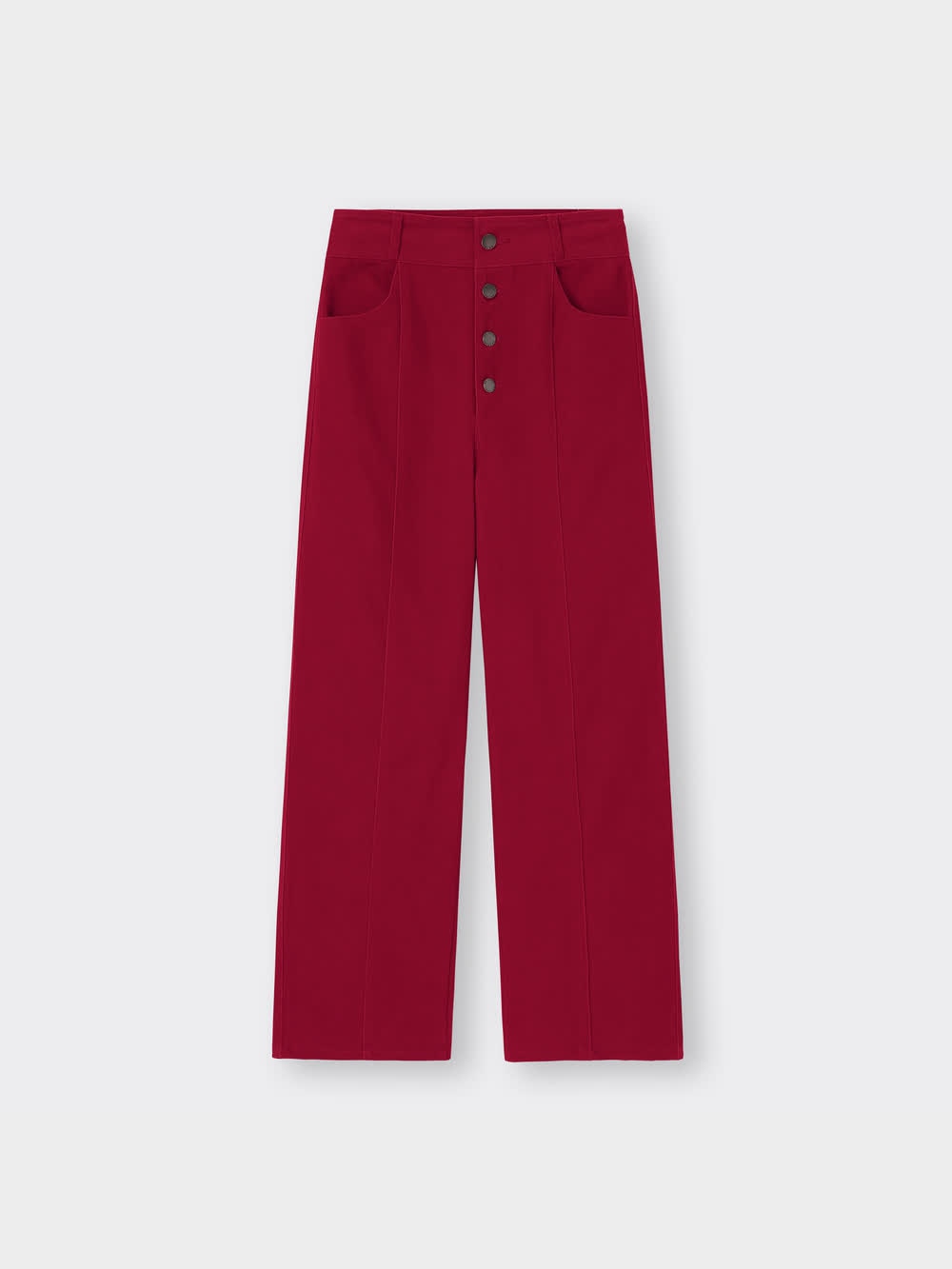 はる GU公式 | フロントボタンカラーストレートパンツQ