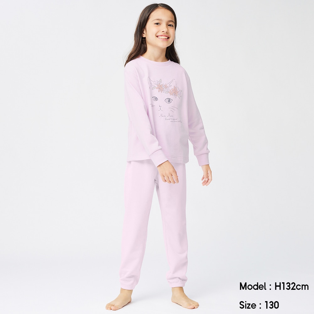 （GU）GIRLSスウェットセット(長袖)(キャット)のサムネイル