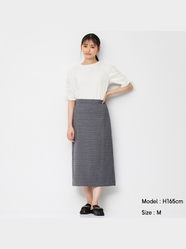 チェックナロースカート