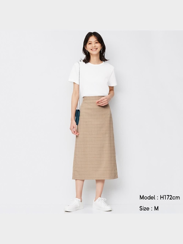 チェックナロースカート