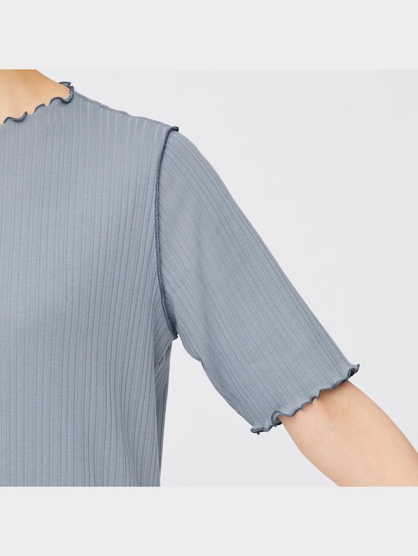 リブメローワンピース(5分袖)