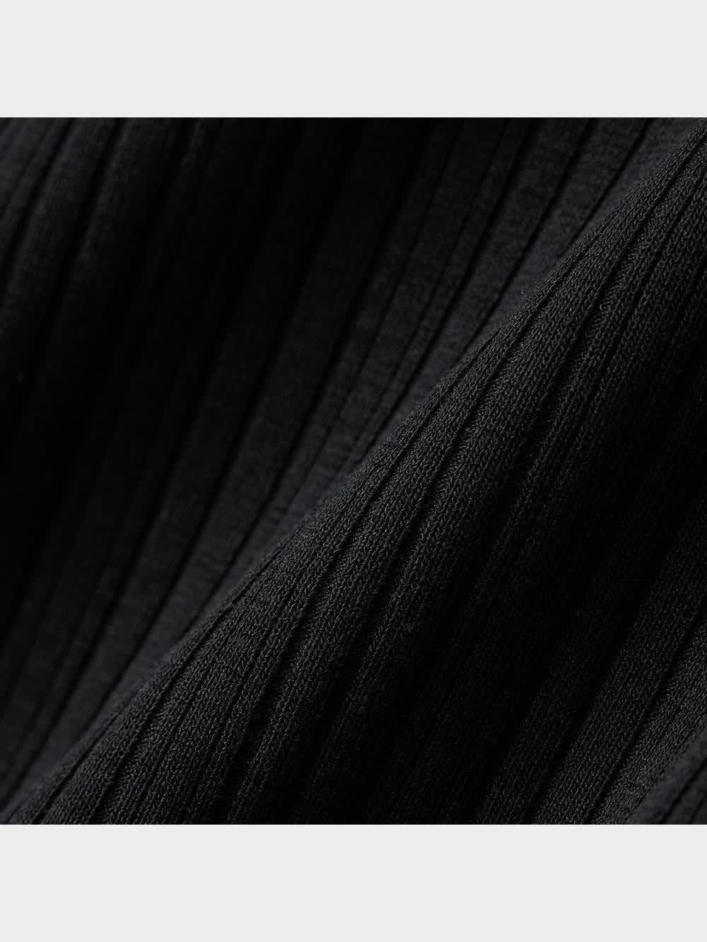 GU公式 | リブメローワンピース(5分袖)