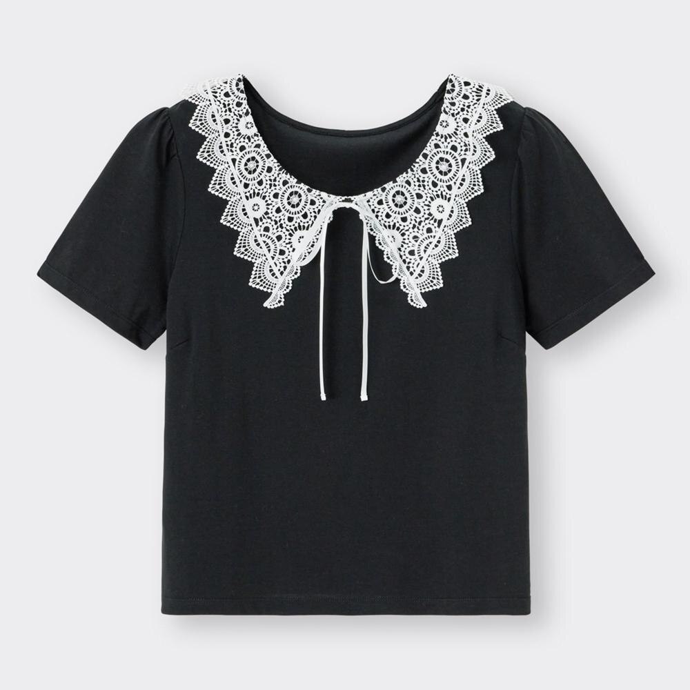 （GU）レースカラーT(半袖)YG+Xのサムネイル
