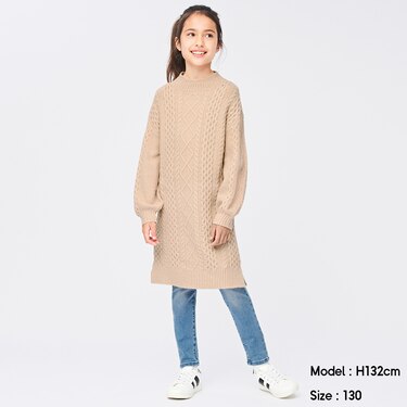 Gu公式 Girlsケーブルニットワンピース 長袖 ファッション通販サイト