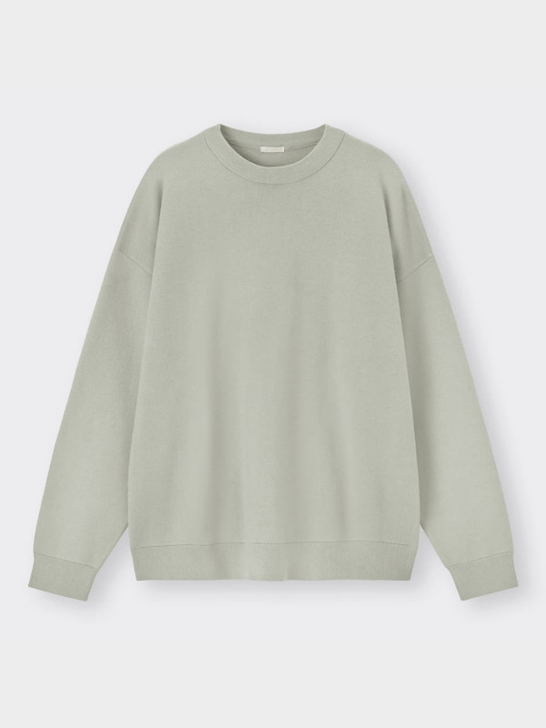 スウェットライククルーネックセーター(長袖)