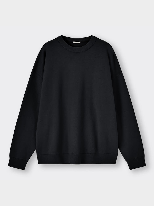 スウェットライククルーネックセーター(長袖)