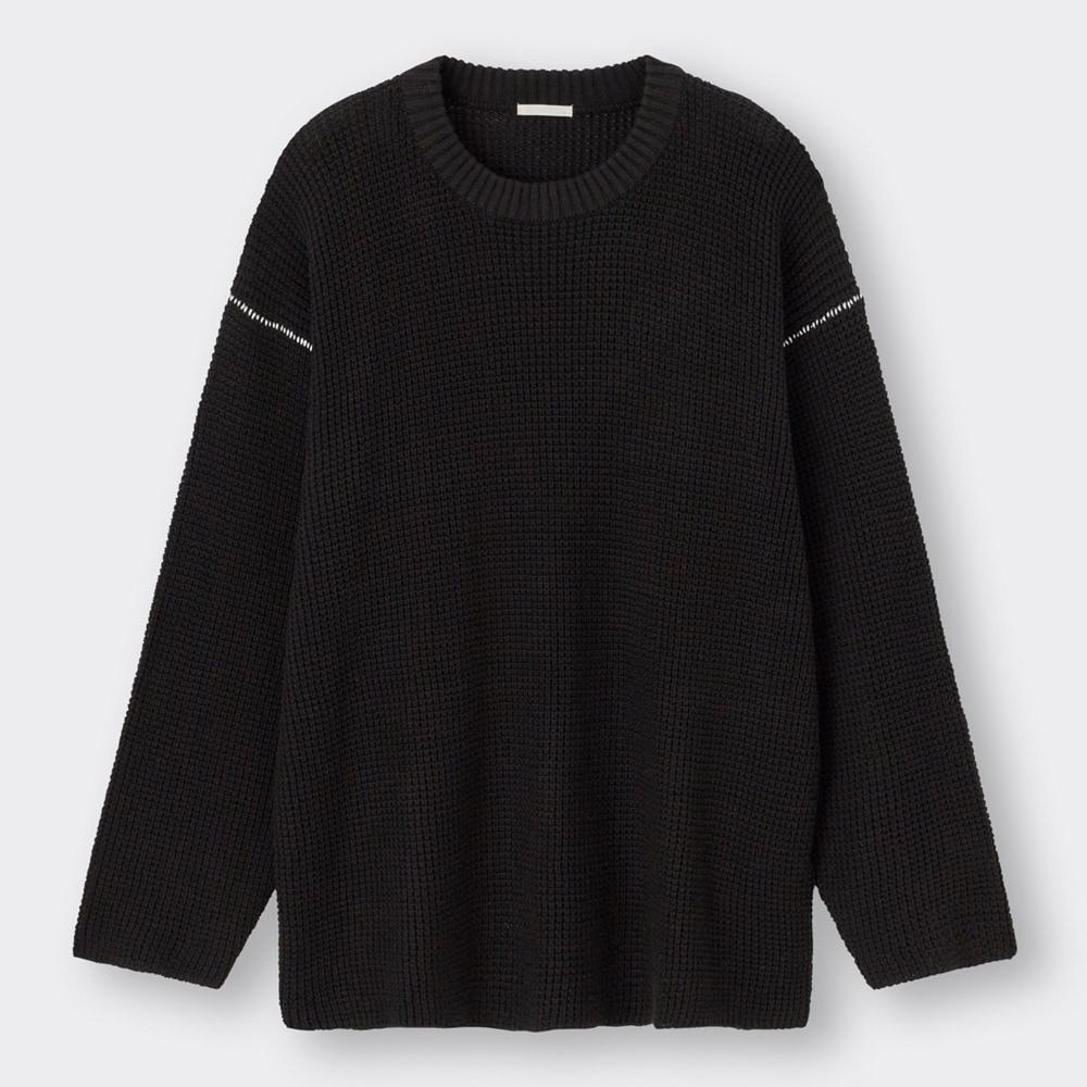 （GU）クルーネックセーター(長袖)(ステッチ)NT+Eのサムネイル