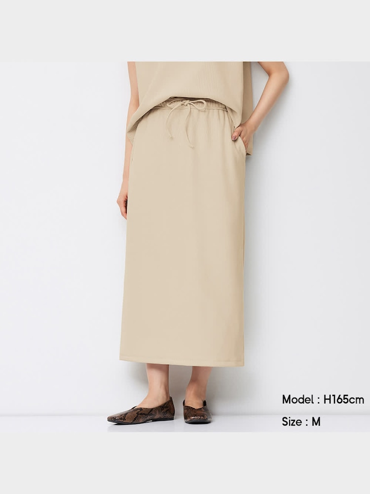 GU公式 | ドローストリングナロースカート(セットアップ可能) 