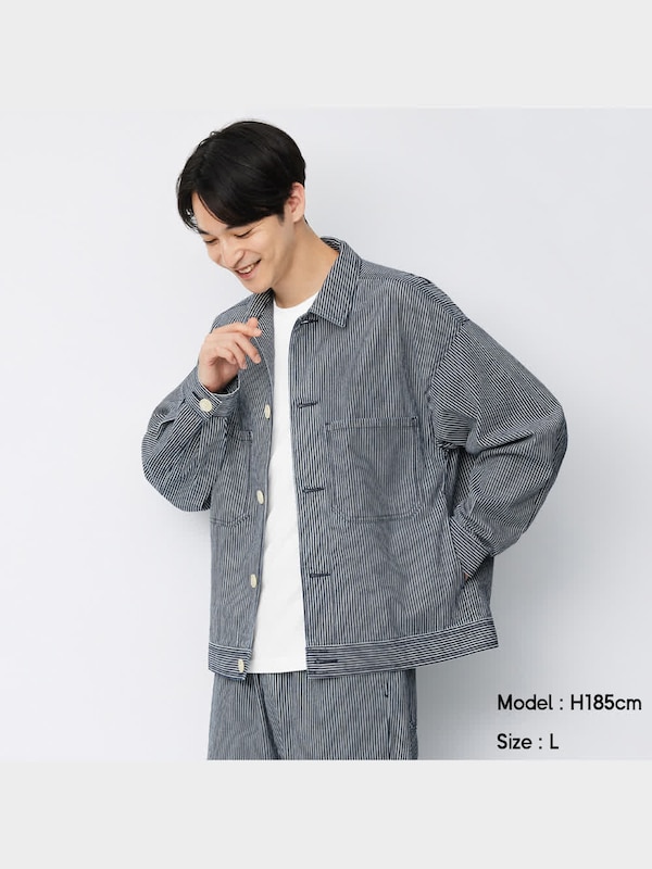 シェフジャケット(ヒッコリー)(セットアップ可能)