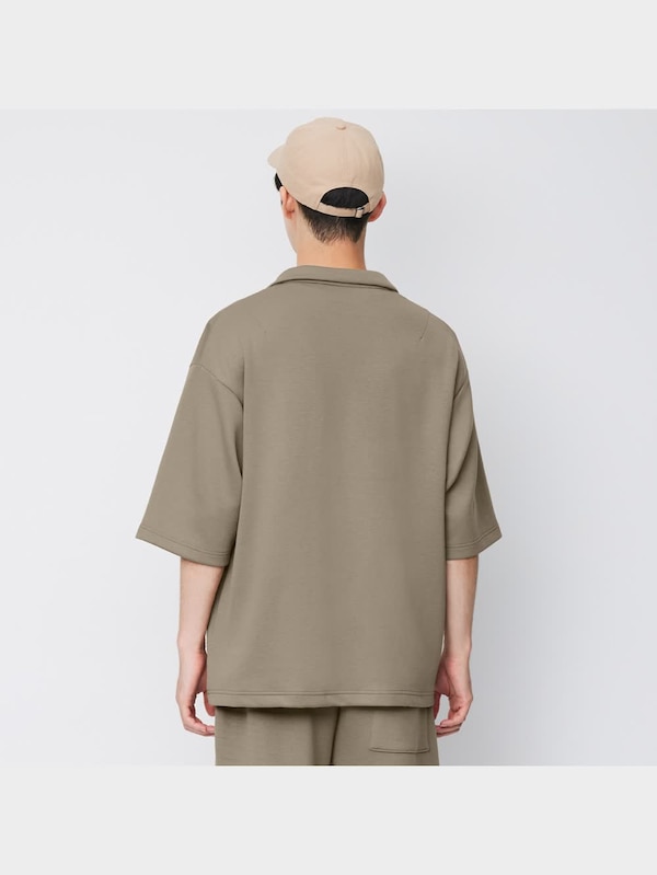 ドライダブルフェイスオープンカラーシャツ(5分袖)(セットアップ可能)