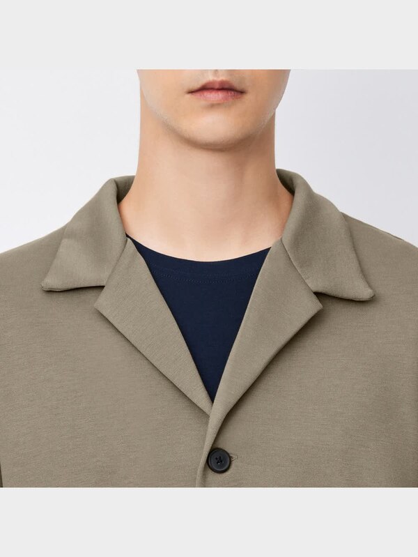 ドライダブルフェイスオープンカラーシャツ(5分袖)(セットアップ可能)