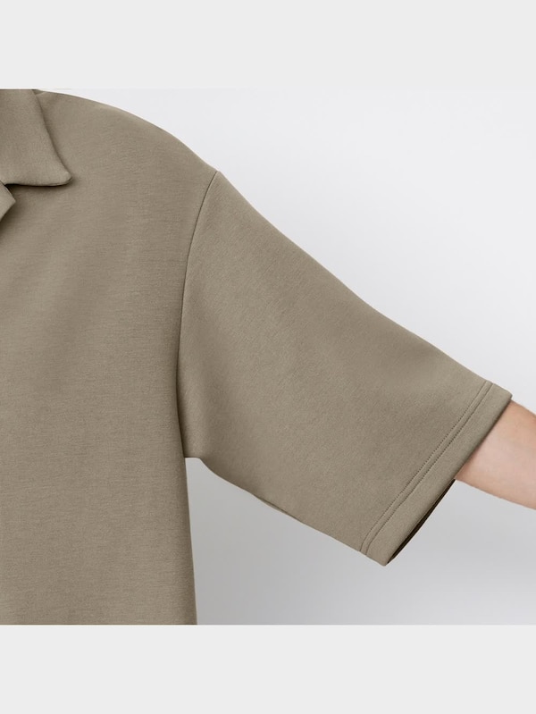 ドライダブルフェイスオープンカラーシャツ(5分袖)(セットアップ可能)