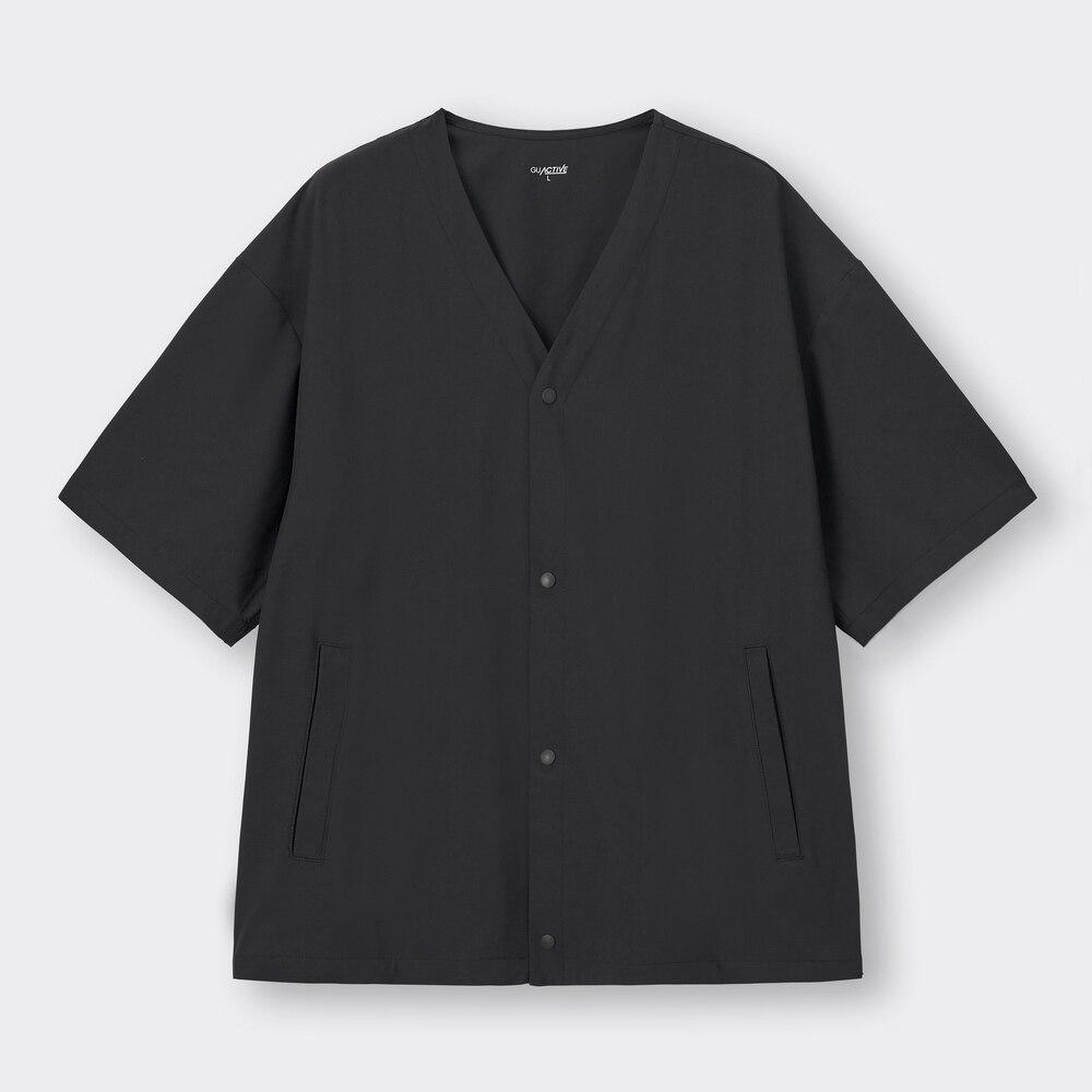 GU公式 | ドライストレッチノーカラーシャツ(5分袖)GA+X