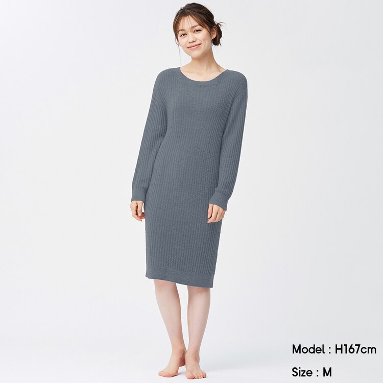 Gu公式 もこもこフィールラウンジワンピース 長袖 E ファッション通販サイト