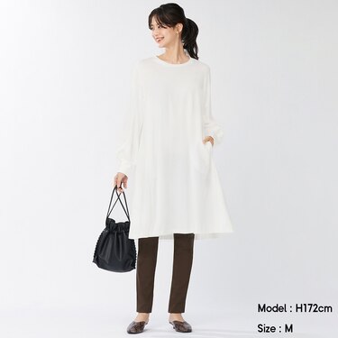 Gu公式 フレアミディワンピース 長袖 ファッション通販サイト