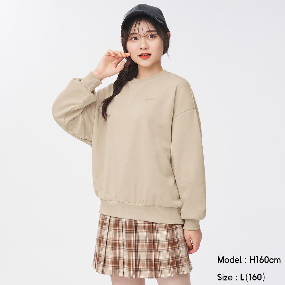 （GU）GIRLSオーバーサイズスウェットプルオーバー(長袖)JR+Eのサムネイル