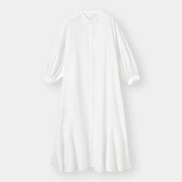 Gu公式 バンドカラーシャツワンピース 7分袖 ファッション通販サイト