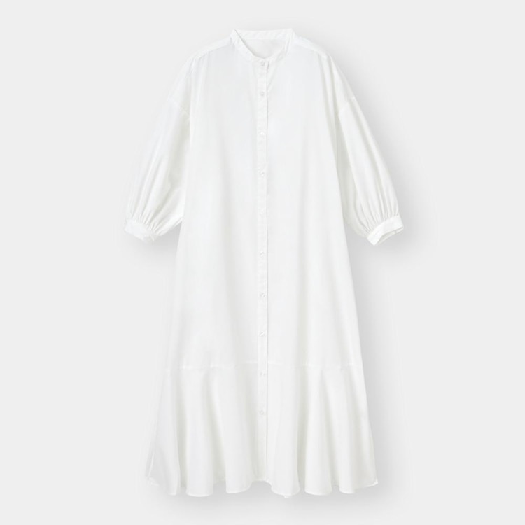 Gu公式 バンドカラーシャツワンピース 7分袖 ファッション通販サイト