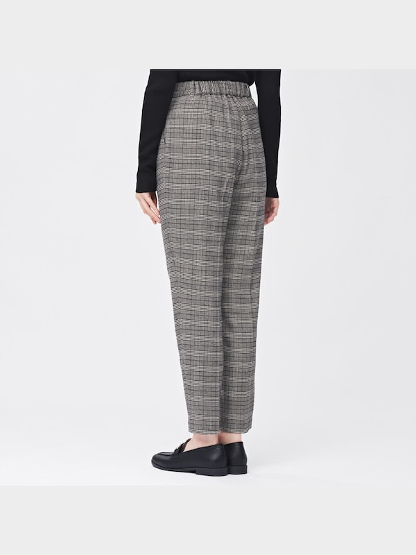 起毛タックテーパードパンツ(チェック)2