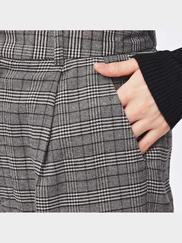 起毛タックテーパードパンツ(チェック)2