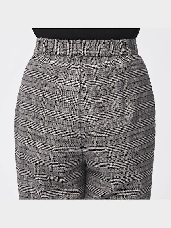 起毛タックテーパードパンツ(チェック)2