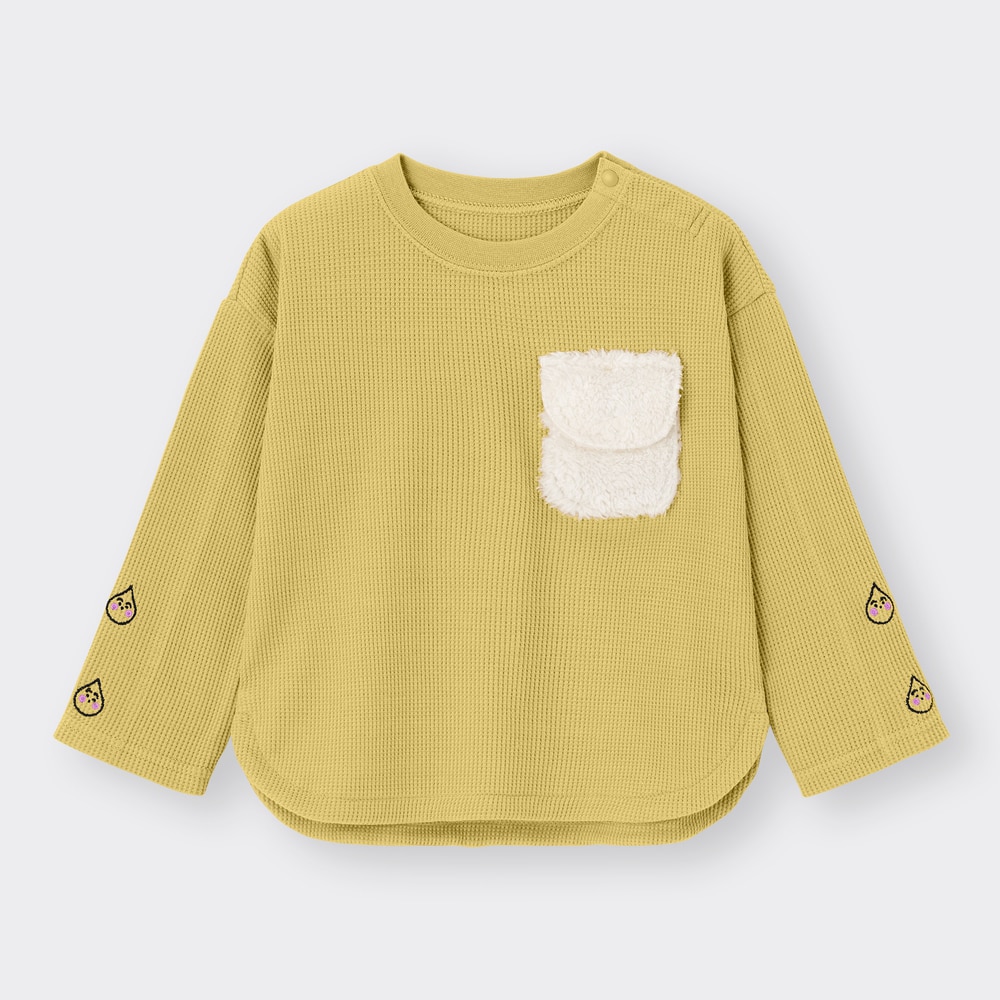 （GU）BABY(TODDLER)ボアポケットワッフルT(長袖)(TX)(シナぷしゅ)のサムネイル