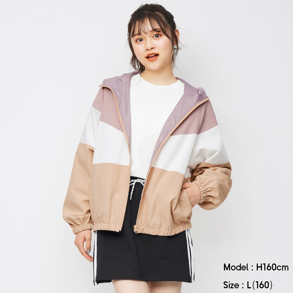 （GU）GIRLSカラーブロックブルゾンJR+Eのサムネイル