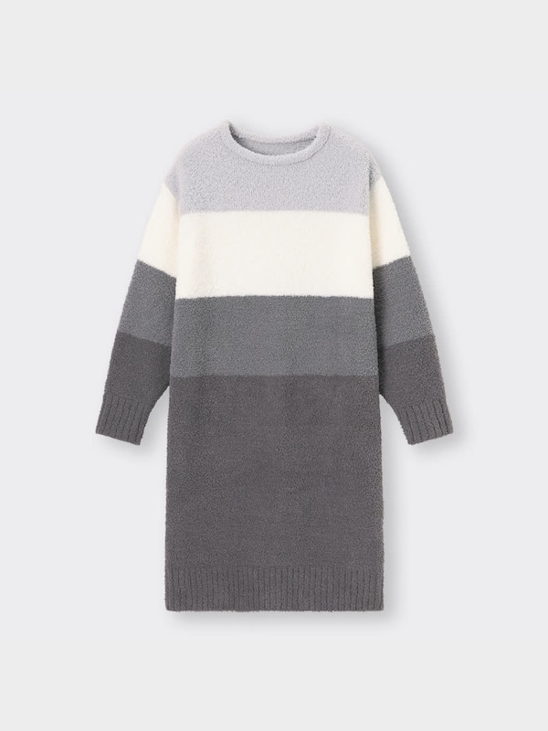 もこもこフィールラウンジワンピース(長袖)(ボーダー)