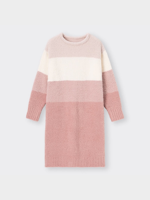 もこもこフィールラウンジワンピース(長袖)(ボーダー)