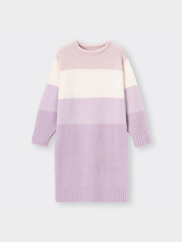 もこもこフィールラウンジワンピース(長袖)(ボーダー)