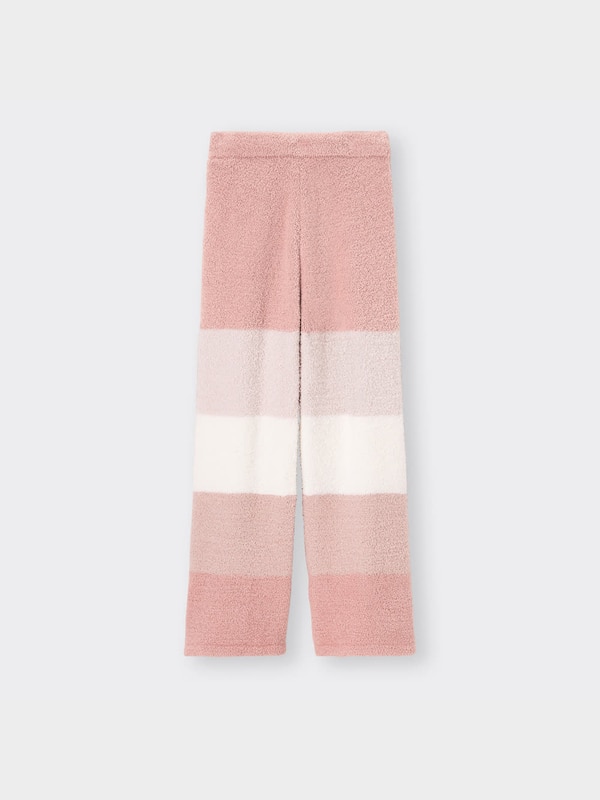 もこもこフィールラウンジパンツ(ボーダー)(セットアップ可能)