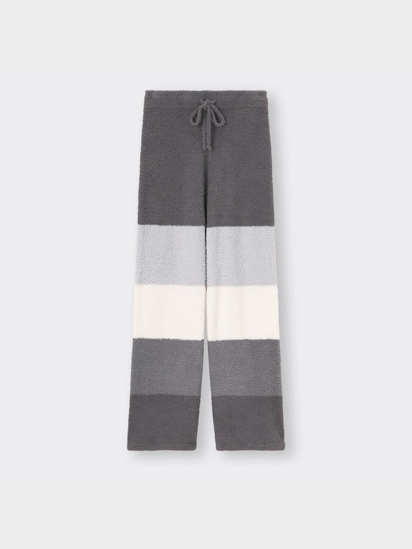 もこもこフィールラウンジパンツ(ボーダー)(セットアップ可能)