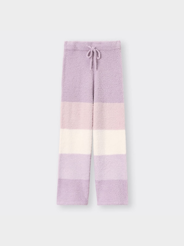 もこもこフィールラウンジパンツ(ボーダー)(セットアップ可能)