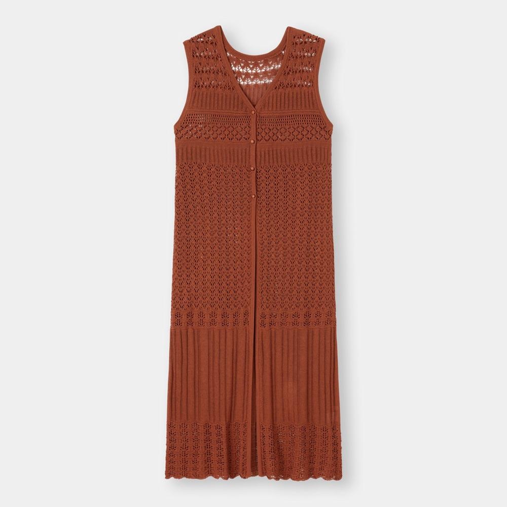 （GU）2WAYレーシーニットロングベストQ+ECのサムネイル
