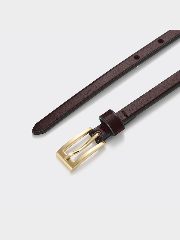 ボンデッドレザーナローベルト