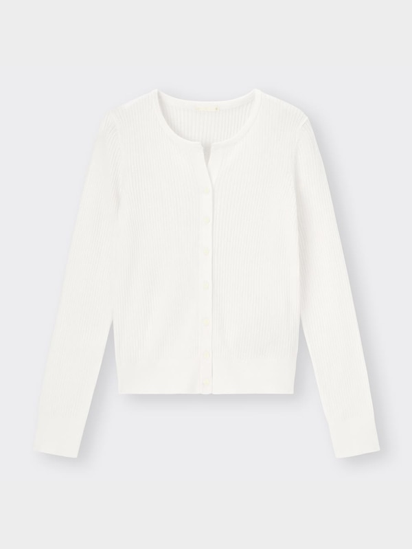 UVカットリブコンパクトカーディガン(長袖)