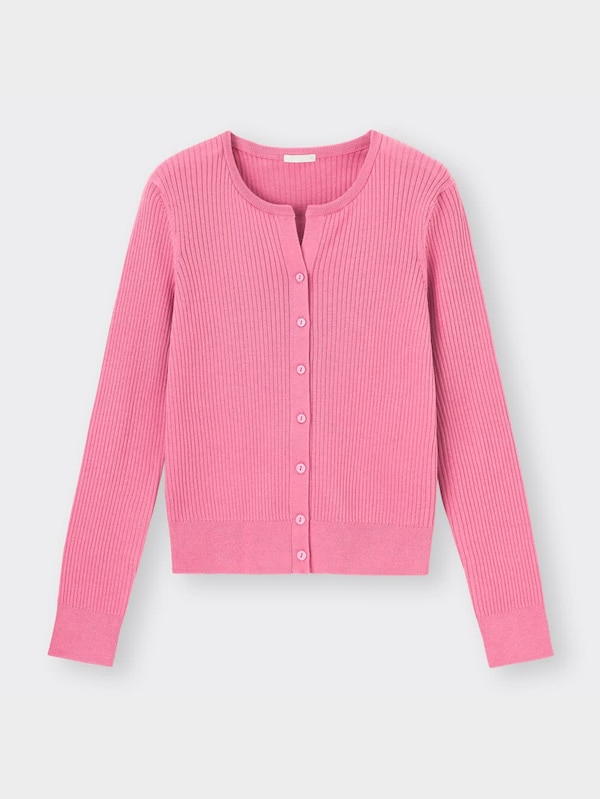 UVカットリブコンパクトカーディガン(長袖)