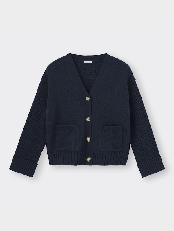 コットンブレンドダブルポケットカーディガン(長袖)