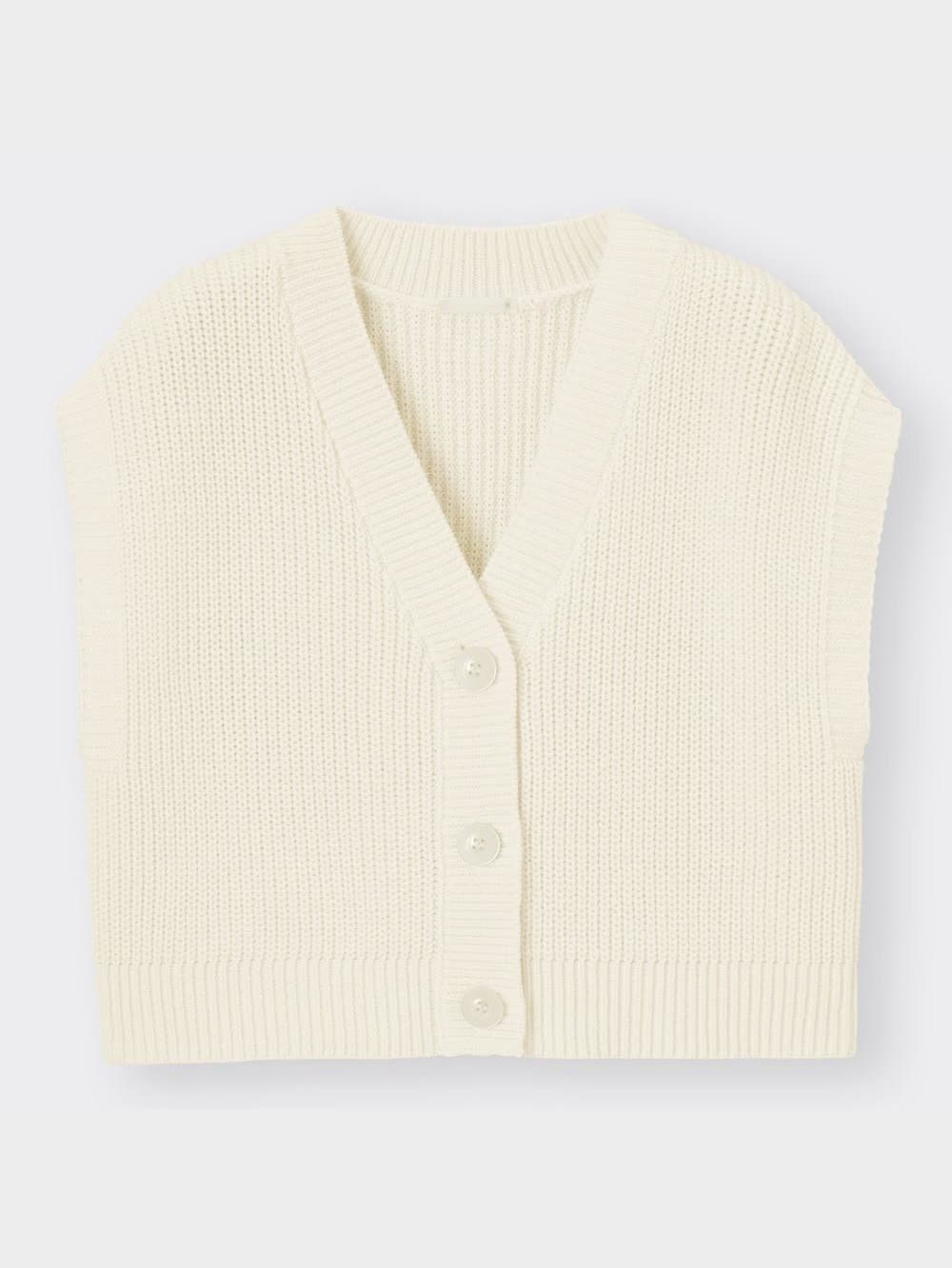 GU公式 | コットンブレンドクロップドニットベスト