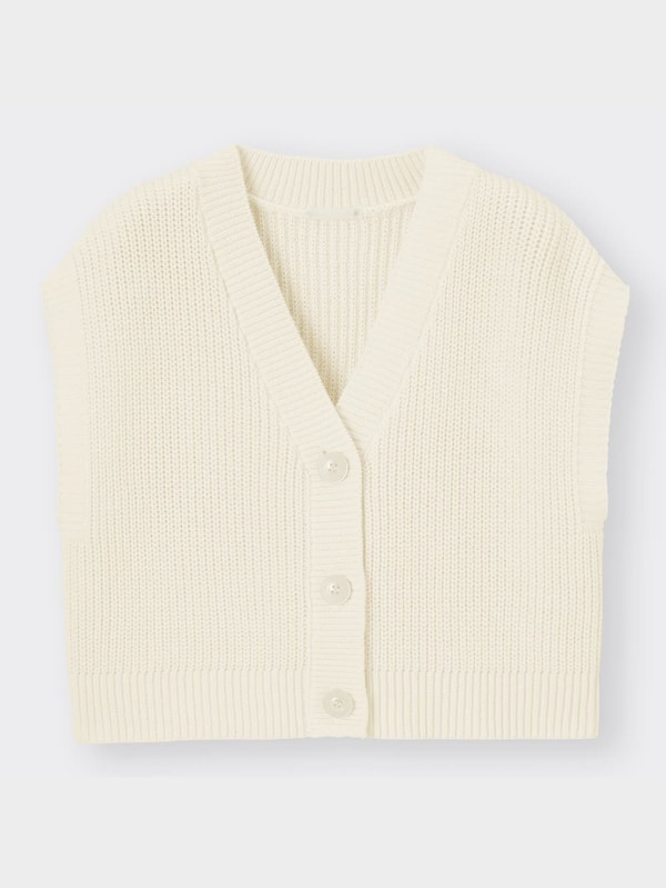 コットンブレンドクロップドニットベスト